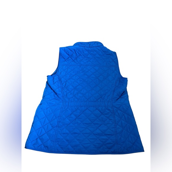 Talbots Diamond Quilted Button/Zip Up Vest Blue Size Small - Picture 5 of 6
